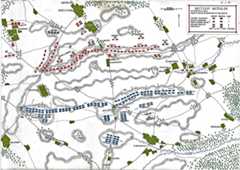 Map of the Battle of Waterloo at 11am on 18th June 1815: map 1 by John Fawkes