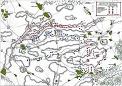 Map of the Battle of Waterloo at 7pm on 18th June 1815: the Attack of the French Imperial Guard: map 3 by John Fawkes