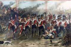 Attack of the 52nd Light Infantry on the Imperial Guard at the Battle of Waterloo on 18th June 1815: picture by Laslett J. Pott