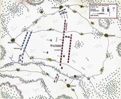 Map of the Battle of Mollwitz fought on 10th April 1745 in the First Silesian War: map by John Fawkes