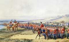 51st King's Own Yorkshire Light Infantry in England, before leaving for India: Battle of Ali Masjid on 21st November 1878 in the Second Afghan War: picture by Orlando Norie