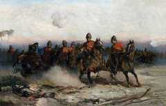 4th Dragoon Guards at the Battle of Tel-el-Kebir on 13th September 1882 in the Egyptian War: picture by Thomas Seccombe