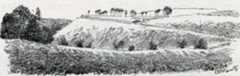Oliver's Castle: Battle of Roundway Down on 13th July 1643 during the English Civil War: drawing by C.R.B. Barrett