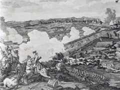 English Engraving of the Prussian attack at the Battle of Leuthen 5th December 1757 in the Seven Years War