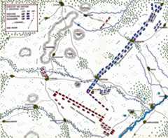 Map of the Battle of Leuthen 5th December 1757 in the Seven Years War: map by John Fawkes