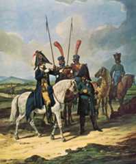 Spanish General and his staff: Battle of Barossa or Chiclana fought on 5th March 1811 in the Peninsular War: picture by Denis Dighton