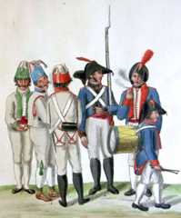 Spanish troops: Battle of Barossa or Chiclana fought on 5th March 1811 in the Peninsular War: picture by Suhl
