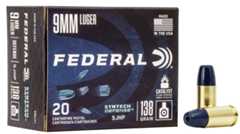 BLOWOUT Federal Loaded Ammo 9mm Luger 138 Grain – Syntech Defense SJHP (20)