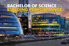 Dramatic waterfront architecture depicting the Bachelor of Science in Building Performance degree program.