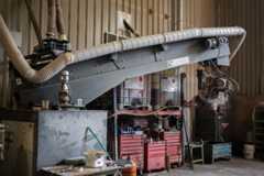 La mezcladora de arena que se utiliza en Capa Esculturas