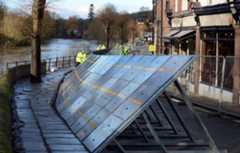 Flood defences erected by Environment Agency.