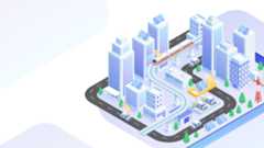 Simulated city block