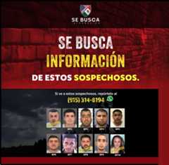 SE BUSCA INFORMACION SI VE A ESTOS SOSPECHOSOS, REPORTELO AL 915-314-8194