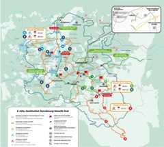 Carte itinéraires cyclables en Moselle Sud