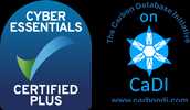 Image of Cyber Essentials Certified Plus and The Carbon Database Initiative logos.