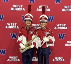 ABN-L-AUMACYS-1125-01 Emily and Asher Lesniak of West Aurora High School will be part of Macy's Great American Marching Band that will perform during Macy's Thanksgiving Day Parade in New York City on Thursday. (Lydia Lesniak)