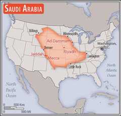 <p>slightly more than one-fifth the size of the US</p>