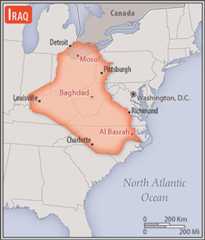 <p>slightly more than three times the size of New York state</p>