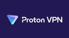 ProtonVPN logo on a dark purple background