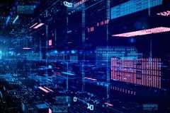 Rendering of digital cyberspace.