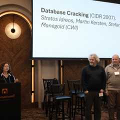 Stratos Idreos and Stefan Manegold are awarded the CIDR Test of Time Award at a conference in the US