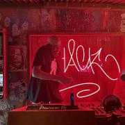 Leeroy Thornhill of The Prodigy fame behind the decks