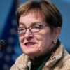 Close-up of Rep. Marcy Kaptur giving remarks.