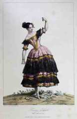 Fanny Elssler balla La Cachucha in un'incisione di A. Deveria