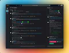 Graphite app screenshot showing the view from the Slack integration with a message view on the left and a thread view opened on the right.