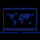 image of a world map on a laptop computer