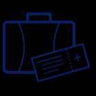 icon of a suitcase with a ticket