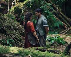 Jessie Buckley plays Agnes Shakespeare with Paul Mescal as William Shakespeare in director Chloé Zhao's historical drama "Hamnet." (Focus Features)