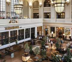 view of the great hall from the second floor