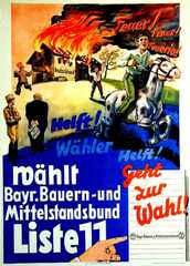"Wähler helft! Geht zur Wahl!", Plakat des Bayerischen Bauern- und Mittelstandsbundes, 1932