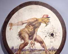 Schießscheibe zur Ruhrbesetzung mit anitfranzösischer Propaganda, 1923/1925