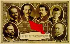 Postkarte mit dem "Rat der Volksbeauftragten", 1918