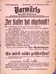 Extra-Ausgabe des Vorwärts, 9. November 1918