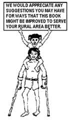 We would appreciate any suggestions you may have for ways that this book might be improved to serve your rural area better.