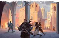 A member of the Watch eyes patriars as they walk passed