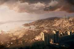 A bird's eye view over the exterior gate of the Lower City