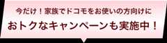 今だけ！家族でドコモをお使いの方向けにおトクなキャンペーンも実施中！