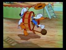 Donald has a mishap in "Mickey's Circus."