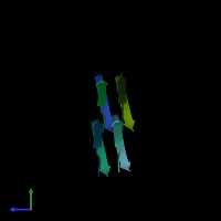 PDB entry 2y3k coloured by chain, side view.