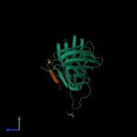 PDB entry 3l81 coloured by chain, side view.