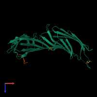 PDB entry 3l81 coloured by chain, top view.