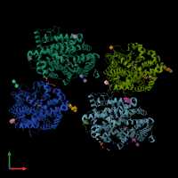 PDB entry 5am8 coloured by chain, front view.