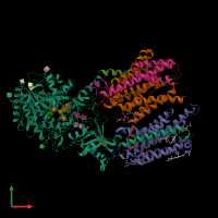 PDB entry 6iyc coloured by chain, front view.