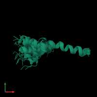 PDB entry 6yho coloured by chain, ensemble of 20 models, front view.