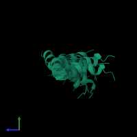 PDB entry 6yho coloured by chain, ensemble of 20 models, side view.