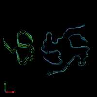 PDB entry 8kf3 coloured by chain, front view.